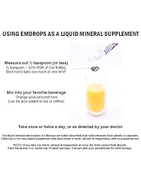 Electrolito mineral en gotas para el agua, Emdrops, hasta 1.200 raciones Suplemento líquido de potasio magnesio calcio Azúcar libre de electrolitos, sin conservantes, colores, cero calorías Los minerales esenciales (no iónico de oligominerales) para hidra