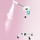 Professional Facial Steamer, Nano Ionic Hot Mist Spray, Stand Facial Steamer for Estheticians, Timer Function, Vaporizador Face Steamer on Wheel, for Home Salon SPA