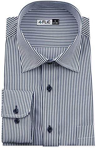 Flic ワイシャツ メンズ 長袖 形態安定 種類 選べるサイズ ホリゾンタル ボタンダウン レギュラーカラー 織