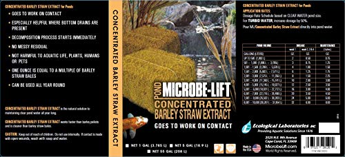 Ecological Labs AEL20120 Microbe Lift Barley Straw Extract Pond Conditioners for Aquarium, 1-Gallon