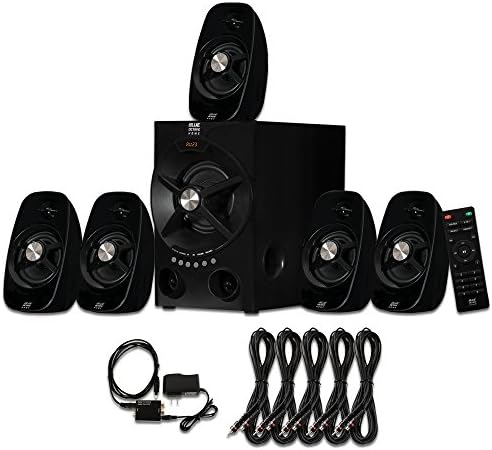 Blue Octave B54 Home Theater 5.1 Bluetooth Speaker System with Optical Input FM USB and 5 Ext. Cables