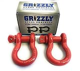 2 Pack- D Ring Shackles 3/4 INCH - Red - Heavy Duty Forged Steel with 4.75 Ton Capacity - Ideal for Jeeps, ATV's, Trucks to use with Recovery,Towing, Snatch Straps,Snatch Block,Tree Savers