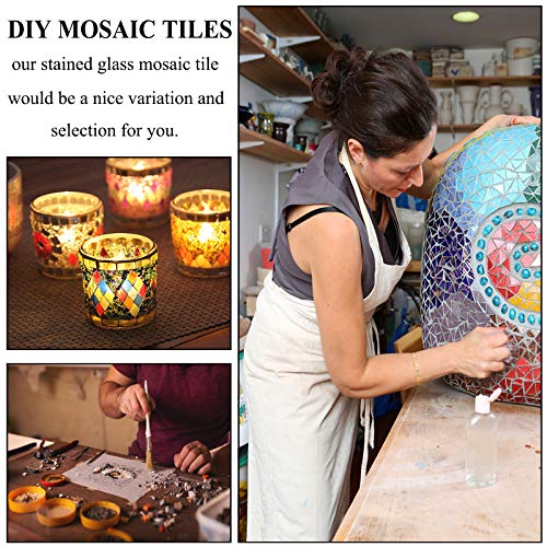 Csdtylh 1100 Pieces Glass Mosaic Tiles for Crafts Bulk, Stained Mosaic Glass Pieces, Mosaic Supplies for Home Decor, Crafts, DIY Projects