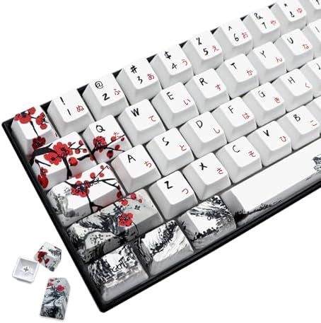 117 Key Custom PBT Keycap Set Double Shot OEM Profile For 61/68/87/98/100/104Key Compact TKL 60% Or Full Size Cherry MX Gateron Kailh Outemu Cross Type Switch US Layout Mechanical Keyboard DIY(Red