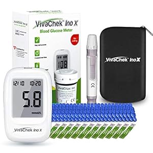 Diabete Test Kit, Blood Sugar Tester [2020 Upgrade] with Ketone and Hypo Warning, 5 Seconds Test, 900 Memory, Blood Glucose Monitor with Test Strips x 50 Lancet x 50, VivaChek Glucometer -in mmol/L