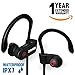 Bluetooth headphones - Wireless headphones - Wireless earbuds w IPX7 earhook USB Mic HD Stereo - Workout Headphones - Running Headphones - Sport Headphones - small handfree black earbuds for women men
