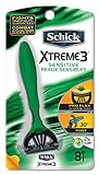 Schick Xtreme3 Triple Blade Closeness Razors, Sensitive, 8 Count