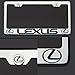 Black Lettering Laser Engraved Mirror Polish Stainless Steel Lexus License Plate Frame Holder Front Or Rear Bracket Steel Chrome Screw Cap