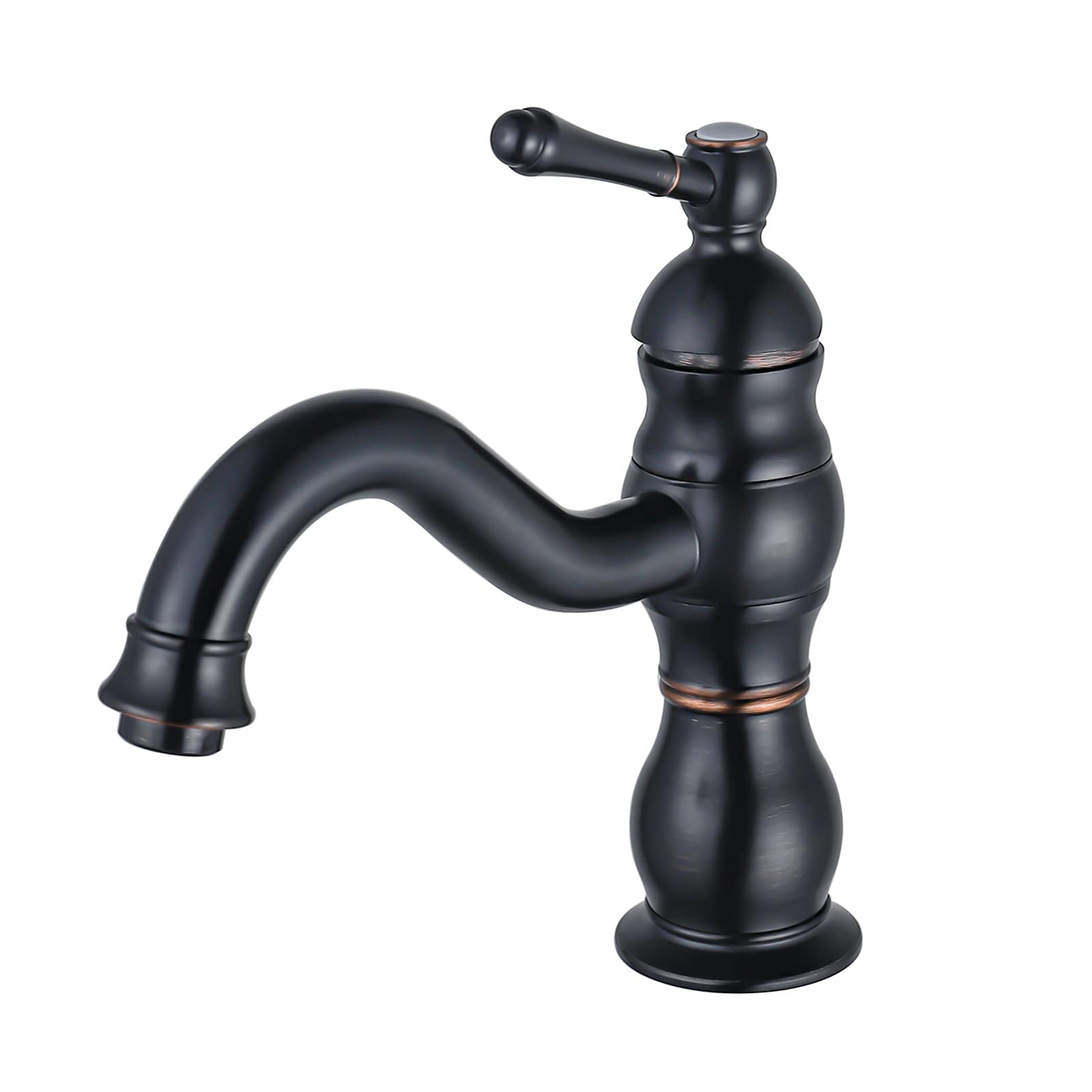 BOAOTX Black Retro Faucet Bathroom Tap, Black Taps Wash Basin Mixer Tap 360° Swivelling Basin Mixer Tap Bathroom Single Lever Mixer Tap Made of Brass for Bathroom