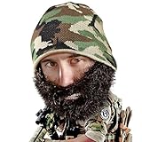 Beard Head - The Original Bushy Duke Knit Beard Beanie (Black)