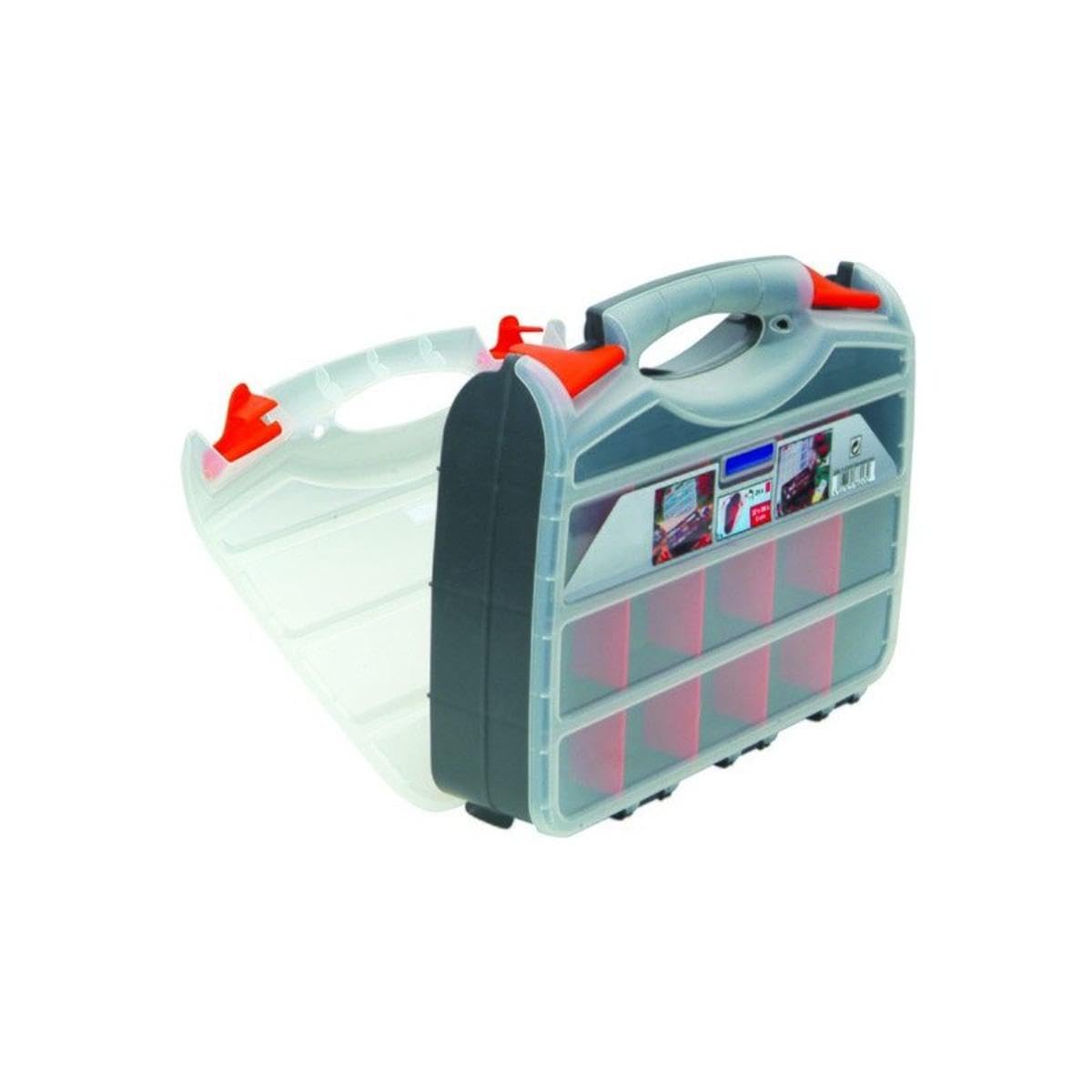 MSV 130106 Organiser Double Sided Polypropylene 32 x 26 x 8 cm Black/Orange/Clear