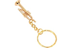 GAEIRT Musical Instrument Keychain, Brass Trumpet Keychain Stylish and Compact Realistic Vibrant Colors for Wallets