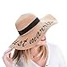 Women Straw Hat, Floppy Wide Brim Summer Sun Hats, Embroidered Cap for Bride Honeymoon Beach Party, Cruise, Vacation