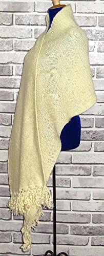 GORGEOUS UZBEK HANDMADE &amp; HOMEMADE NATURAL WOOLEN SHAWL LONG SCARF A8877