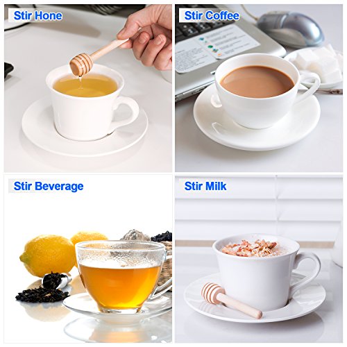 30 PCS Mini Wood Honey Dipper Sticks, 3 Inch Server for Honey Jar Dispense Drizzle Honey