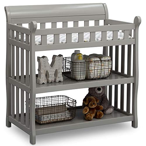 Delta Children Eclipse Changing Table, Grey and Waterproof Baby and