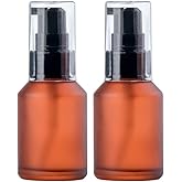 2 Pcs 60ml 2oz Glass Pump Bottles Refillable Glass Pump Lotion Dispenser Cosmetic Cream Pump Bottle Travel Size Soap Dispenser Cosmetic Containers Travel Pump Bottles for Toiletries(Wine Red)