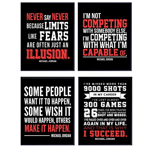 Michael Jordan Motivational Art Print Set 8x10 Wall, Gym, Office Decor, Home Decoration Photos