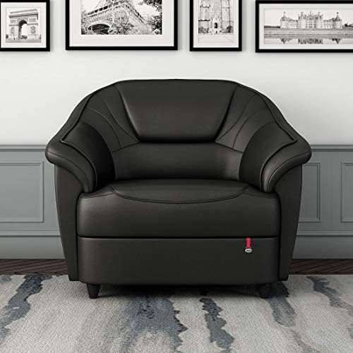 Durian Leatherette Berry Single Seater Sofa Black