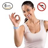 Hoont Natural Mosquito Repellent Citronella Wristband – Pack of 6 / Powerful Natural Oils Mosquito Protection / Comfortable MicroFiber Fabric with Adjustable Snap - Fits All Ages (Blue)