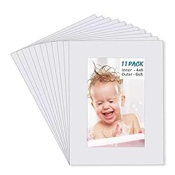 Egofine 6x8 White Picture Mats Pack of 11, Frame