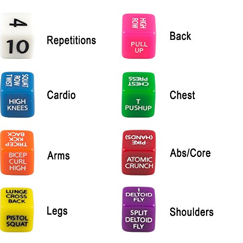 Stack 52 Suspension Exercise Dice. Compatible with All Suspension Trainers. Suspended Bodyweight Resistance Workout Game. Video Instructions Included. Fun at Home Fitness Training Program. - Thumbnail 2