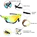 YUNYILAN 2018 Cycling Sunglasses polarized Mens Sport Glasses 3 Lens Cycling Glasses Bicycle Glasses Eyewear (Fluorescent green Black)