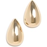 By Adina Eden Women's Solid Chunky Teardrop Hoop Earrings