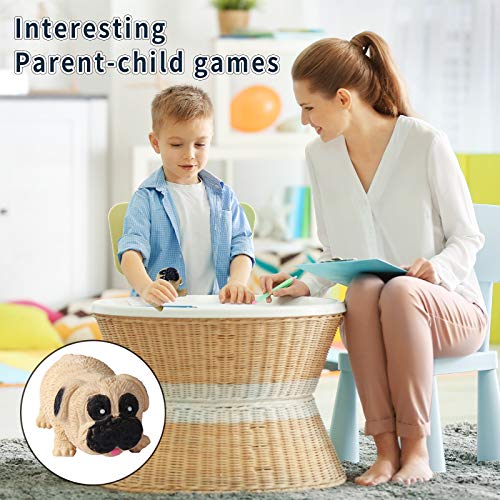 Sensory Fidget Toy Set - Simple Dimple Fidget Popper and Squishies Fidget Pug Toy Stress Relief and Anti-Anxiety Puzzle Fun Tools for Adults, Kids, Boys and Girls (Beige)