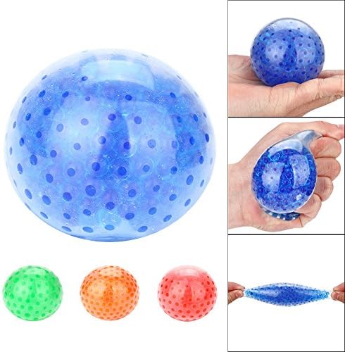 Spongy Bead Stress Ball Toy,ODGear Squeezable Squishy Stress Relief Ball (Blue)
