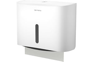 Bertreno Commercial Paper Towel Dispenser Wall Mount Paper Towel Holder Large Capacity C Fold Hand Towel Dispenser Bathroom Tissue Dispenser (White)