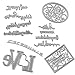Dies Cut Embossing Cutting Die Embossing Words Hello Love Happy Thank You Congratulations for DIY Scrapbooking Photo Album Decorative Metal Stencils DIY Paper Cards Making (Set 10)