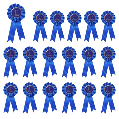 PATIKIL 18 Pcs Award Ribbons, 1st Place Trophy Recognition Ribbon Winner Prize Ribbons Participation Medal Ribbons for Competition Sports Event, Blue at Amazon