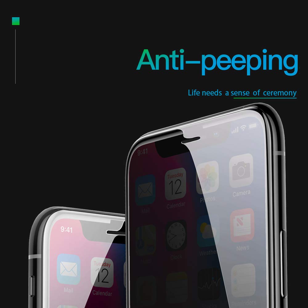 2Pack Privacy Screen Protector Glass Compatible with iPhone XR 6.1 inch Anti Spy Anti Peep Full Screen Tempered Glass for iPhoneXR 9 Hardness Bubble Free Anti Scratch Anti Fingerprint