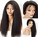 Chantiche Italian Yaki Glueless Full Lace Wig with Baby Hair for Black Women Kinky Straight Brazilian Remy Human Hair Wigs Preplucked Human Lace Wigs 130 Density 14 Inches Natural Color