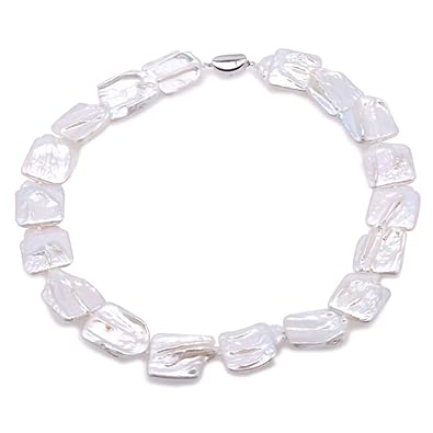 Amazon Jyxバロックパールネックレスシャンパンバロック天然淡水養殖