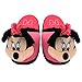 Stompeez Animated Minnie Mouse Plush Slippers - Ultra Soft and Fuzzy - Ears Flap as You Walk - Medium Pink Black