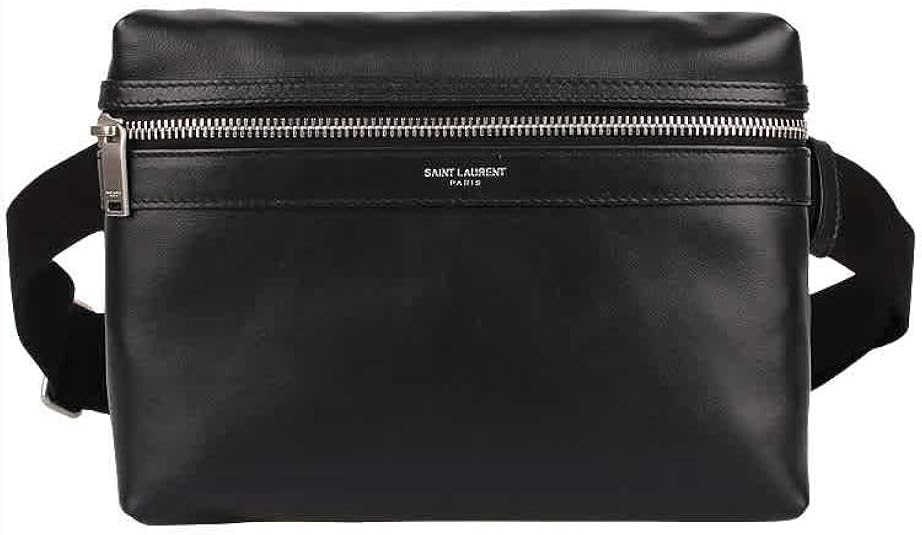 Saint Laurent Paris Men's Leather Cross Body Bag In Black