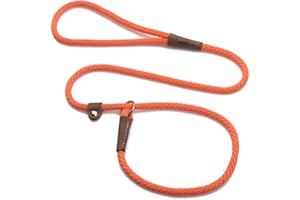 Mendota Pet Slip Leash - Dog Lead and Collar Combo - Made in The USA - Orange, 3/8 in x 6 ft - for Small/Medium Breeds