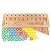 HLJgift Early Baby Learning Eductional Development Toys Montessori Wood Math Number Blocks Shape Teaching Tool Wood Board Preschool Toy Kid