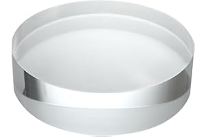 CiaoHER 2in Thickness 7in Diameter Acrylic Disc Display Block Clear Polished Round Pedestal Stand Riser 7" x 2", 1 Pack