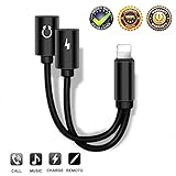 2-in-1 Lightning Splitter Adapter for iPhone X/8/8 Plus/7/7 Plus. Double lightning ports for dual Lightning Headphone Audio & Charge Adapter. Compatible IOS 10 or Later