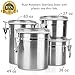 Home Intuition Round Stainless Steel Airtight Canister Set with Clear Acrylic Lid and Locking Clamp, Set of 4