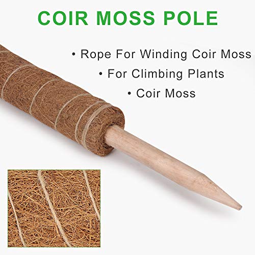 image for GROWNEER 36 Inches Coir Totem Pole with 15 Pcs Plant Labels, Coir Moss