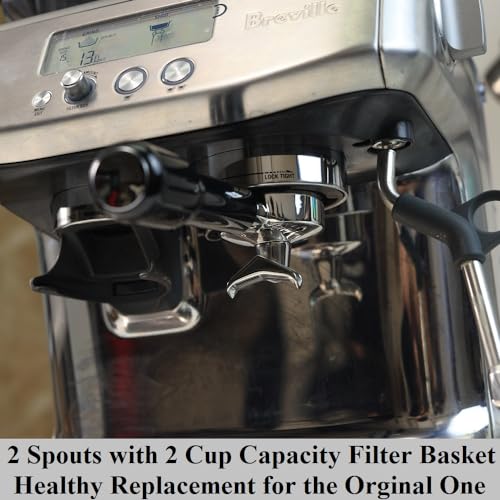 54mm Portafilter Double Spout Compatible with Breville Bambino