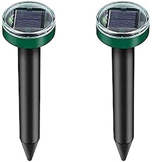 Queta Maulwurfabwehr Wasserdicht Ultraschall Repeller Schädlingsbekämpfung- Maulwurfvertreiber Wühlmausschreck- Solar Repeller Mäuse und Schlangen (2 Stück)