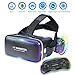 EKIR 3D VR Headset With Remote Controller,VR Goggles Virtual Reality Headset VR Glasses for 3D Video Movies Games for Apple iPhone, & Andrid Smartphones