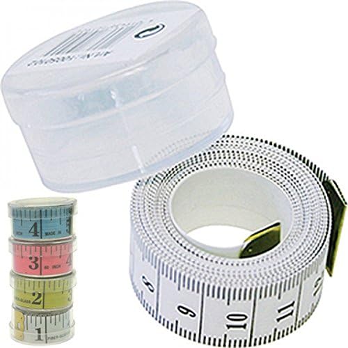 Jean Products Tailor's Measuring Tape Glass Fibre Plastic 1.5 m Black/White Comes With Small Transparent Storage Box