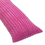 Sweet Jojo Designs Minky Full Length Double Zippered Body Pillow Cover for Pink, Black and White Isabella Bedding Set