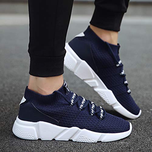 Mens Slip-on Running Shoes,Dacawin Male's Casual Mesh Breathable Lightweight Elastic Fabric Non-Slip Flat Sneakers - Thumbnail 2